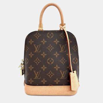 Pre Owned Louis Vuitton Brown Coated Canvas Monogram Alma Backpack