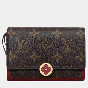 Pre Owned Louis Vuitton Monogram Portefeuille Flore Compact Wallet