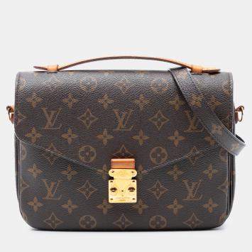 Pre Owned Louis Vuitton Brown Monogram Pochette Metis