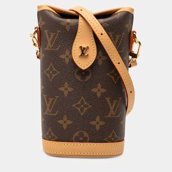 Pre Owned Louis Vuitton Brown Monogram Fold Me Pouch