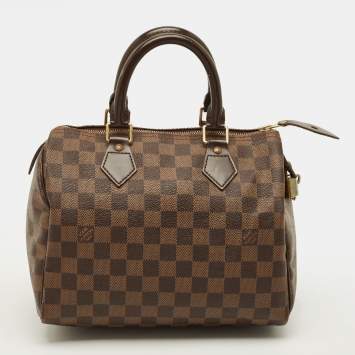 Pre Owned Louis Vuitton Speedy 25 Damier Ebene Canvas Bag