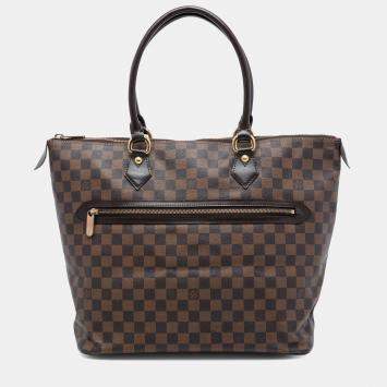 Pre Owned Louis Vuitton Brown Damier Ebene Saleya GM
