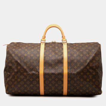 Pre Owned Louis Vuitton Brown Monogram Keepall 60