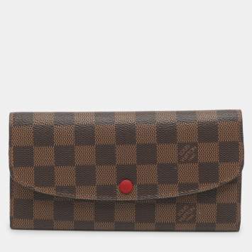 Pre Owned Louis Vuitton Emilie Damier Ebene Canvas Long Wallet