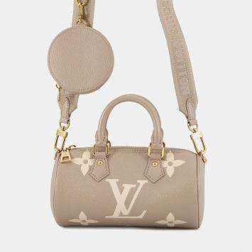 Pre Owned Louis Vuitton Papillon Bb Tourterelle Claim Bicolor Monogram Empreinte Leather