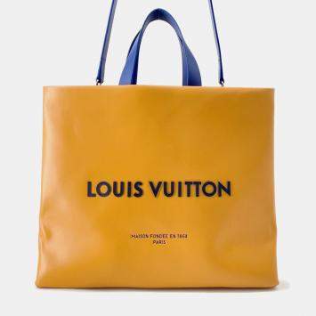 Pre Owned Louis Vuitton Shopper Tote Saffron Leather Size Mm