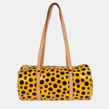 Pre Owned Louis Vuitton Yellow Pumpkin Dot Papillon 30 Handbag