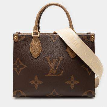 Pre Owned Louis Vuitton Brown Monogram Reverse Giant OnTheGo PM