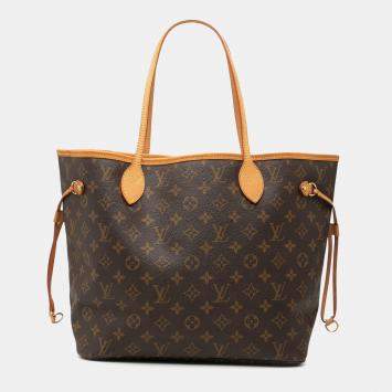 Pre Owned Louis Vuitton Brown Monogram Neverfull MM