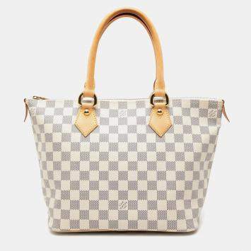 Pre Owned Louis Vuitton White Damier Azur Saleya PM