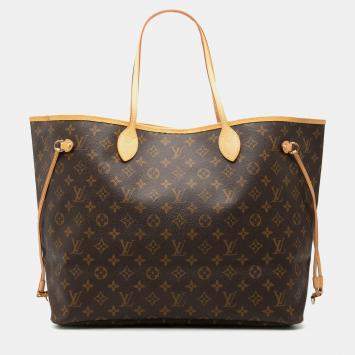 Pre Owned Louis Vuitton Brown Monogram Neverfull GM