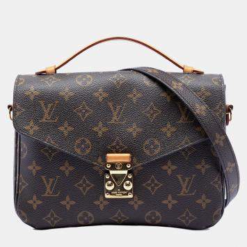 Pre Owned Louis Vuitton Brown Monogram Pochette Metis