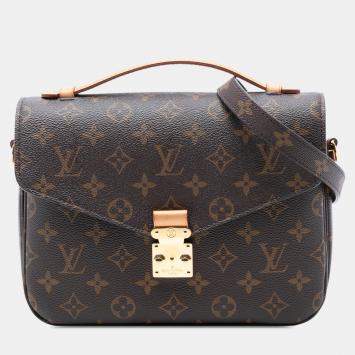Pre Owned Louis Vuitton Brown Monogram Pochette Metis