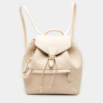 Pre Owned Louis Vuitton Beige Monogram Empreinte Montsouris PM Backpack