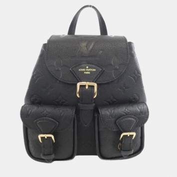 Pre Owned Louis Vuitton Black Monogram Empreinte Backup Backpack