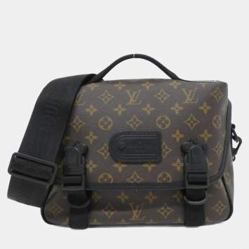 Pre Owned Louis Vuitton Brown Monogram Macassar Lv Trail Messenger Shoulder Bag
