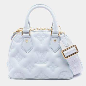 Pre Owned Louis Vuitton Alma Soft Bb Bubble Gram Blue Glacier Handbag Leather Blue