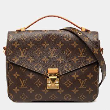 Pre Owned Louis Vuitton Brown Monogram Pochette Metis