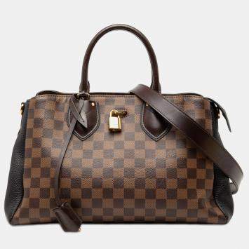 Pre Owned Louis Vuitton Black Brown Damier Ebene Normandy