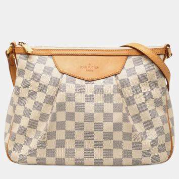 Pre Owned Louis Vuitton White Damier Azur Siracusa PM