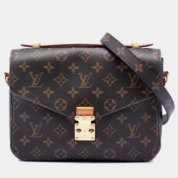 Pre Owned Louis Vuitton Brown Monogram Pochette Metis