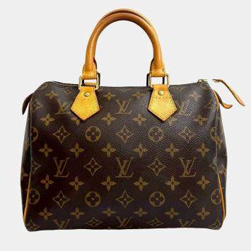 Pre Owned Louis Vuitton Brown Monogram Speedy 25