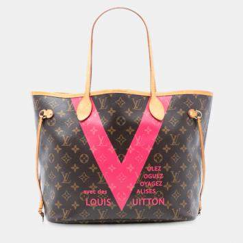 Pre Owned Louis Vuitton Brown Monogram V Neverfull MM