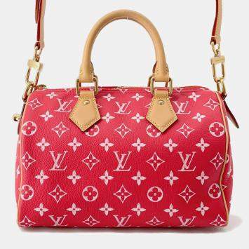 مملوكة مسبقًا Louis Vuitton Speedy P9 Bandouliere Red Calf Leather Monogram Size 25