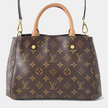 Pre Owned Louis Vuitton Montaigne Bordeaux Monogram Size Bb