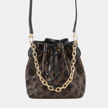 Pre Owned Louis Vuitton Noe Noir Monogram Sequins Size Bb