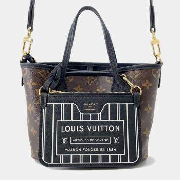مملوكة مسبقًا Louis Vuitton Neverfull Inside Out Noir/Brown Monogram Grain Leather Size BB
