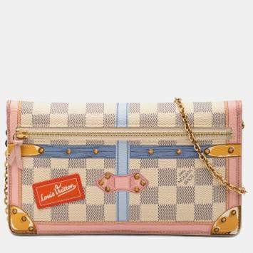 Pre Owned حقيبة لويس فيتون بوكيت دامير أزور أبيض أمتعة صيفية عطلة نهاية الأسبوع