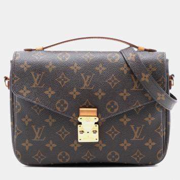 Pre Owned Louis Vuitton Brown Monogram Pochette Metis