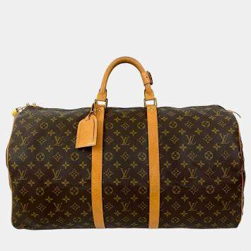 مملوكة مسبقًا Louis Vuitton Brown Monogram Keepall 55