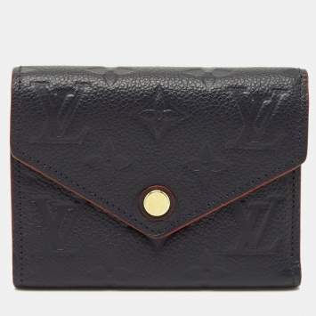 Pre Owned Louis Vuitton Victorine Marine/Rouge Monogram Empreinte Leather Trifold Wallet