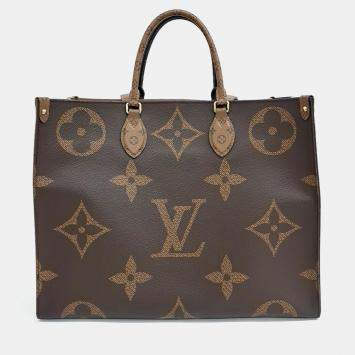 مملوكة مسبقًا Louis Vuitton Brown Coated Canvas Monogram On the Go GM