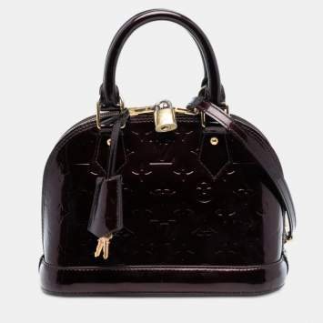 Pre Owned حقيبة لويس فويتون ألما بي بي جلد فيرني مونوغرامي بنفسجي