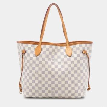 Pre Owned حقيبة لوي فيتون نيفيرفول إم إم دامييه أزور أبيض