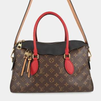 Pre Owned Louis Vuitton Tuileries Tote Noir Monogram Leather