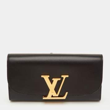 Pre Owned Louis Vuitton LV Vivienne Black Leather Continental Wallet