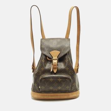 Pre Owned Louis Vuitton Montsouris MM Monogram Canvas and Leather Backpack