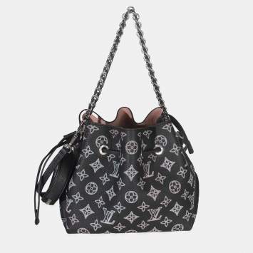 Pre Owned حقيبة كتف لويس فيتون فلايت مود بيلا سوداء وردية مونوجرام ماهينا جلد العجل