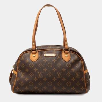 Pre Owned Louis Vuitton Brown Monogram Montorgueil PM