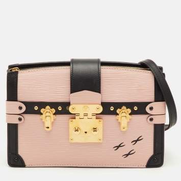 Pre Owned Louis Vuitton Petite Malle Pink/Black Epi Leather Bag