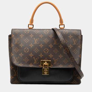 Pre Owned Louis Vuitton Black Brown Monogram Marignan