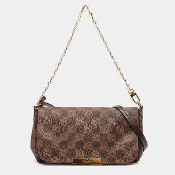 مملوكة مسبقًا Louis Vuitton Brown Damier Ebene Favorite PM