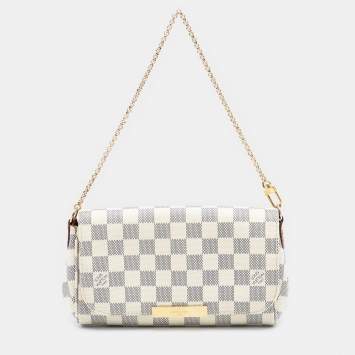 Pre Owned Louis Vuitton White Damier Azur Favorite PM