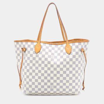 مملوكة مسبقًا Louis Vuitton White Damier Azur Neverfull MM