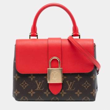 Pre Owned Louis Vuitton Brown Red Monogram Locky BB