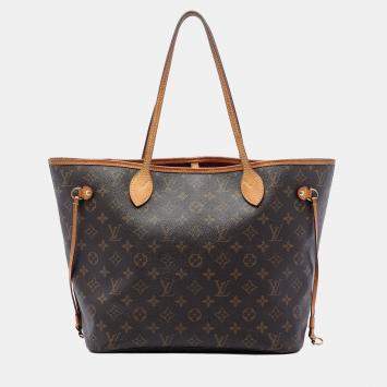 Pre Owned Louis Vuitton Brown Monogram Neverfull MM